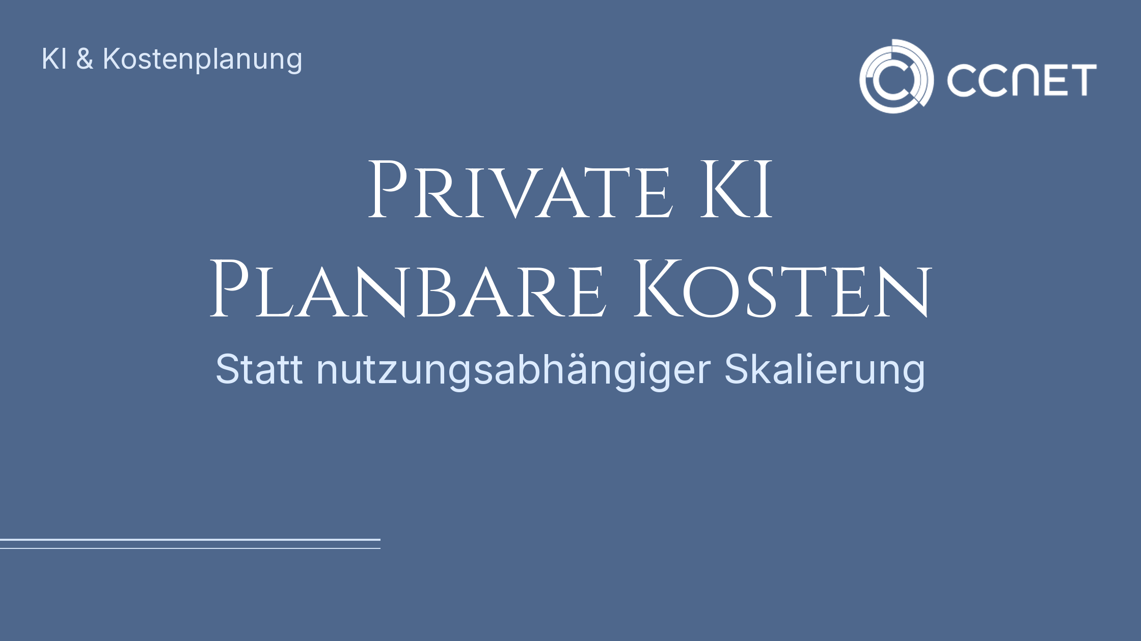 Private KI – Planbare Kosten statt Skalierungsrisiko